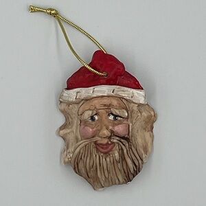 Vintage - 1998 - Seashell Santa Holiday Ornament - Folk Art - Signed LMS